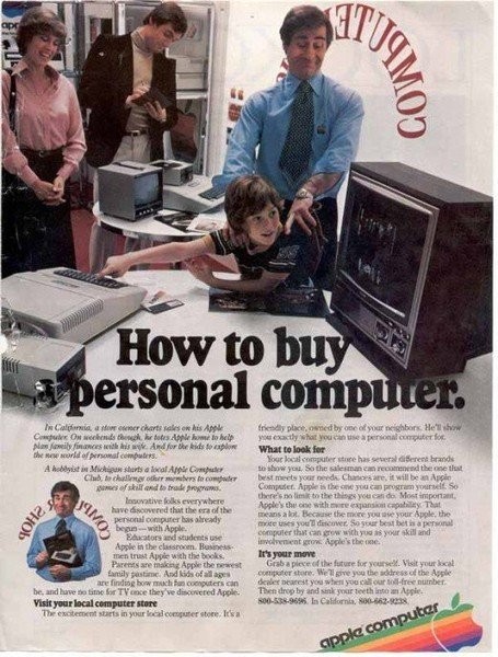蘋果公司告訴你如何購買個人電腦。蘋果電腦廣告，1979年發(fā)布。