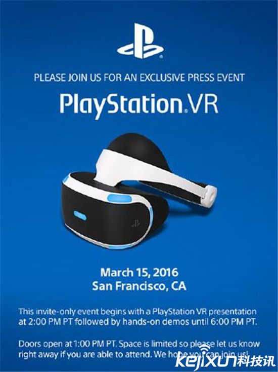 索尼3月15日將召開發布會:PS VR將成重頭戲
