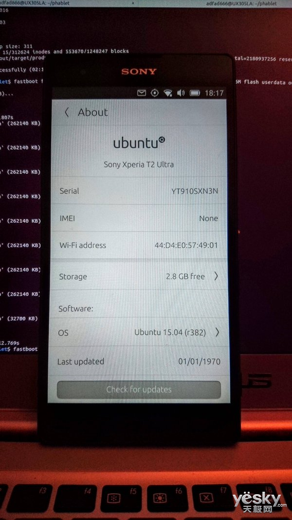 新版索尼T2 Ultra手機曝光 運行Ubuntu系統