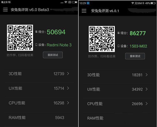 360手機N4和紅米Note3性能哪個好 跑分對比