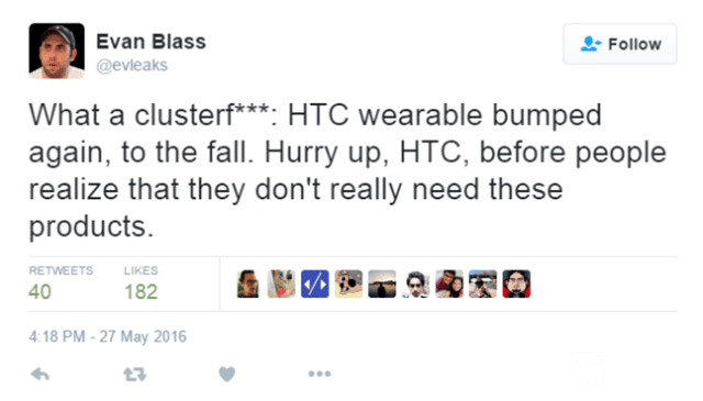 HTC智能手表將再次跳票：或今年秋季發布 