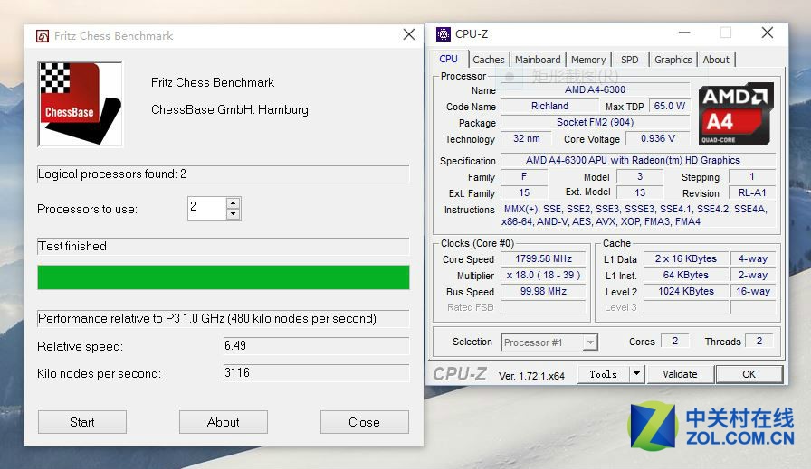  一分鐘了解CPU性能：AMD A4-6300實測