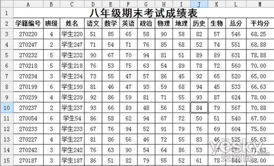 用WPS表格打造方便查詢的成績分析表
