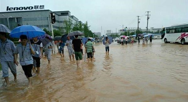 聯想武漢工廠因暴雨停產 每日或損失百萬利潤