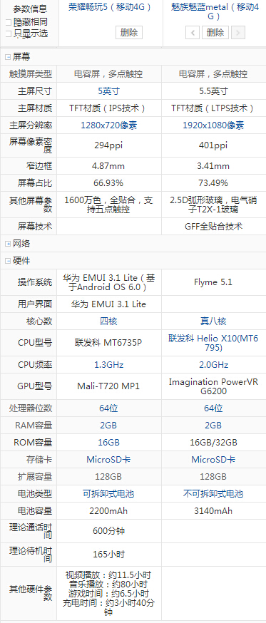 魅藍me<em></em>tal和榮耀暢玩5