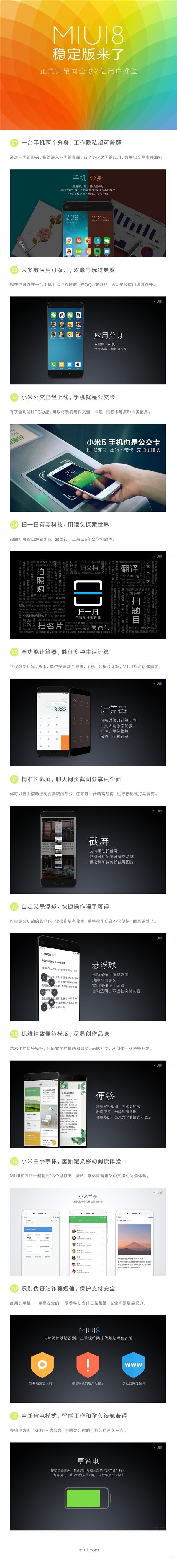 MIUI 8穩(wěn)定版終于來了！面向全球2億用戶