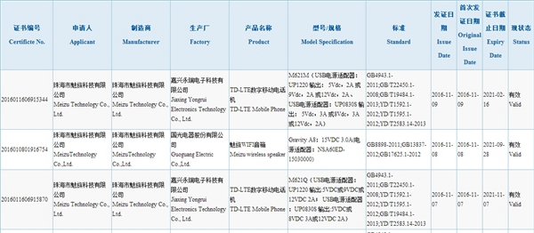 魅族三款新機齊曝光：疑似魅藍Note 5