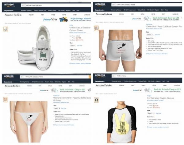亞馬遜網站上仿冒嬰兒服裝品牌Fayebeline設計的商品