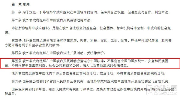 中華人民共和國境外非政府組織境內活動管理法
