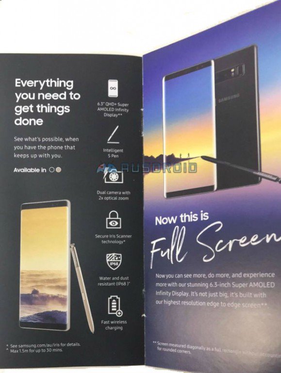 三星Note8宣傳手冊