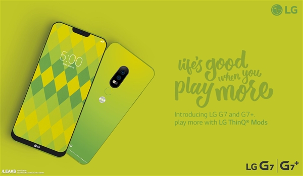LG G7宣傳海報泄露：驍龍845+6G、19.5:9劉海屏