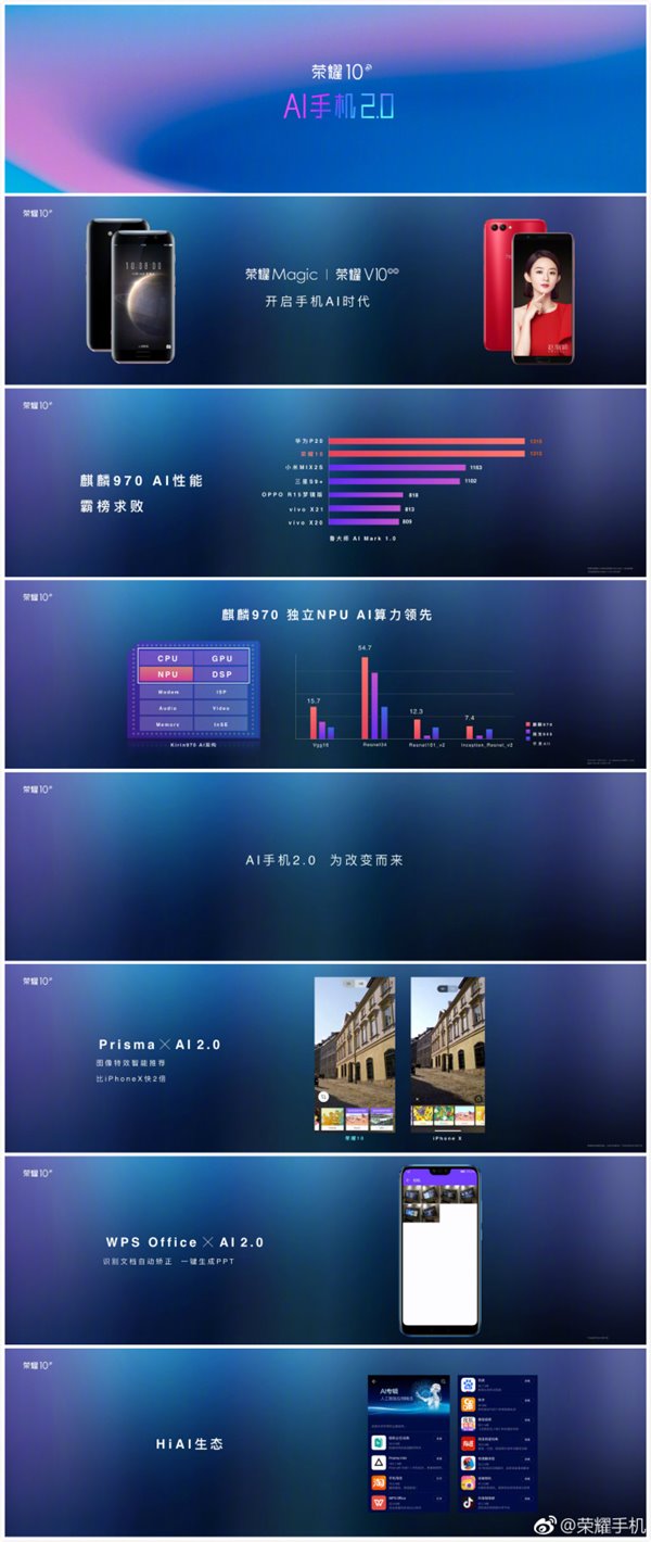 榮耀10正式發布：售價2599元起+極光鍍膜+AI雙攝