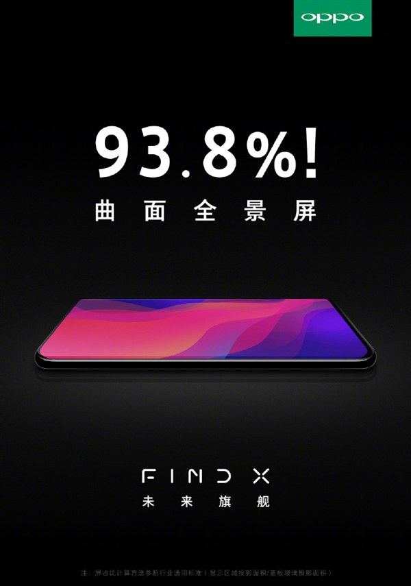 OPPO Find X屏占比高達93.8% 比vivo NEX更驚艷