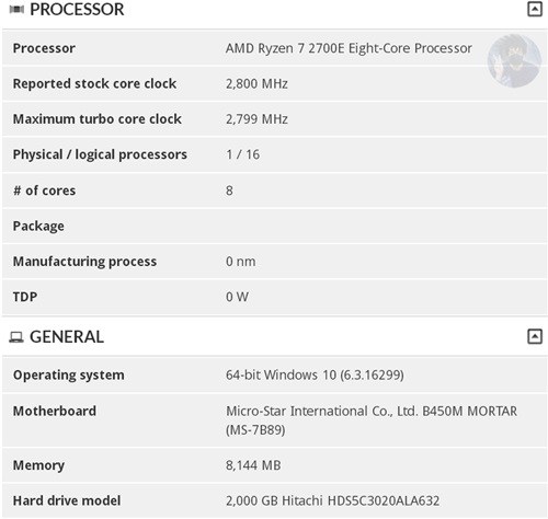 AMD銳龍R5 2600E和R7 2700E節(jié)能版曝光 TDP僅45W