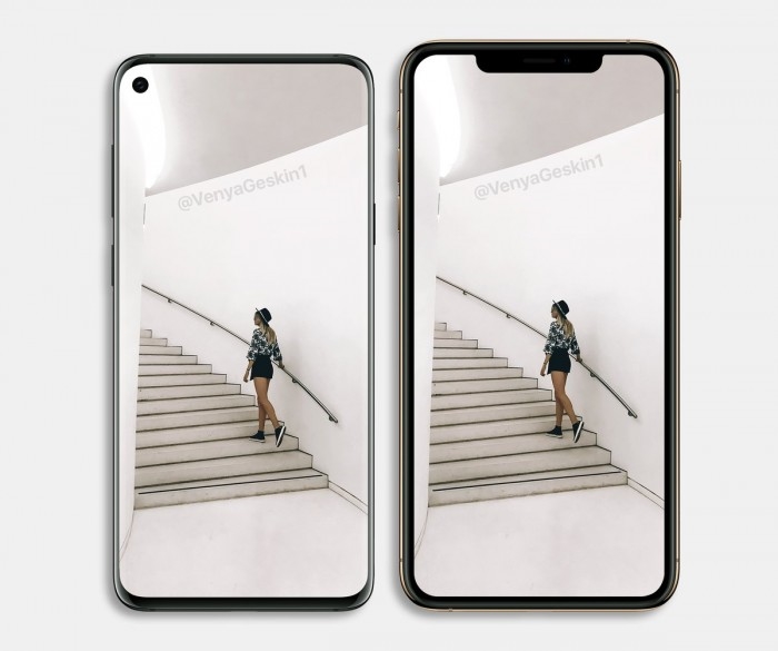 三星S10外形渲染圖曝光：打孔全面屏 對比iPhoneXS誰好看？