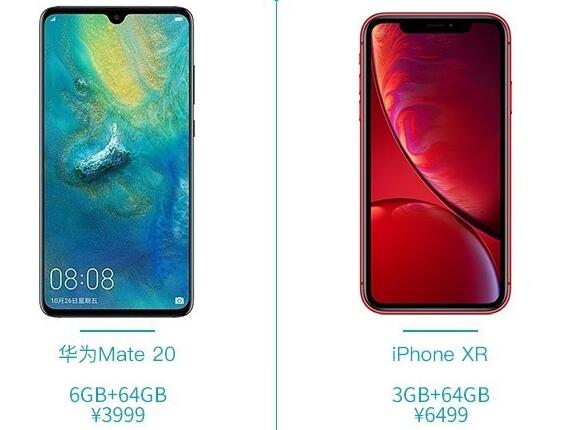華為Mate20和iPhone XR價(jià)格對(duì)比