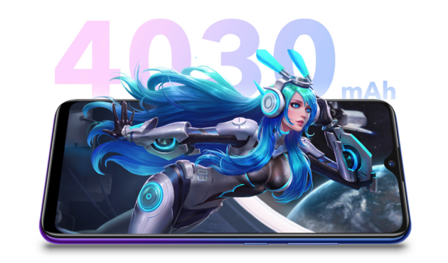 vivo Y93s內(nèi)置4030毫安時容量電池